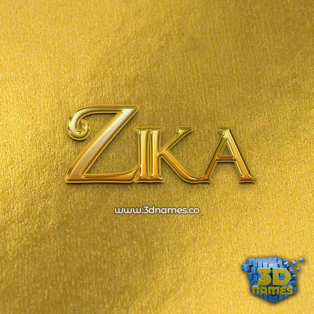 zika in All Gold style - 3D name wallpaper