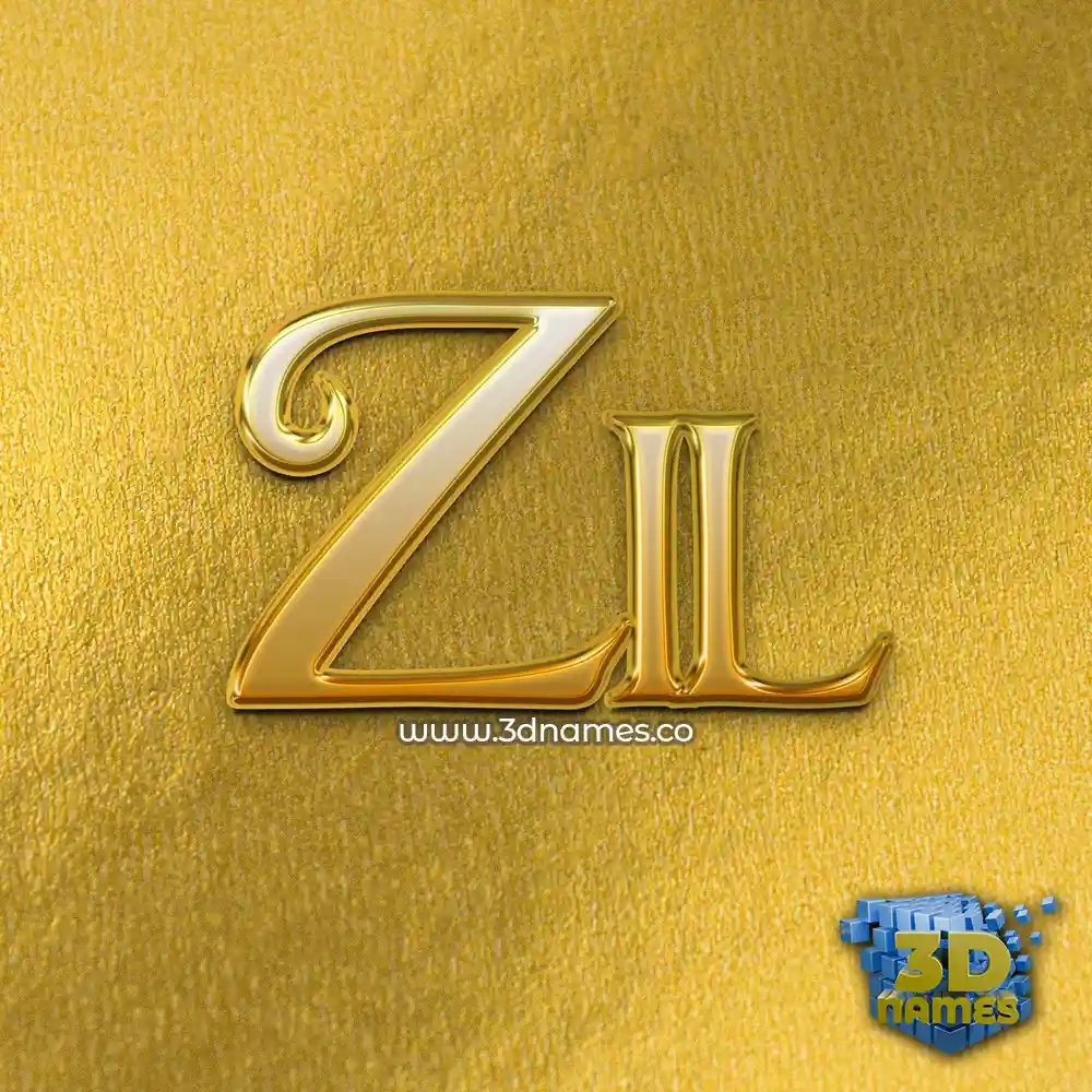 zil in All Gold style - 3D name wallpaper