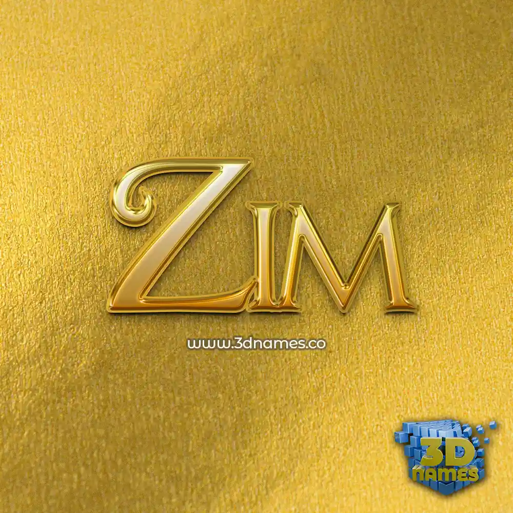 zim in All Gold style - 3D name wallpaper