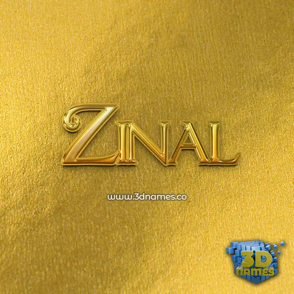 zinal in All Gold style - 3D name wallpaper