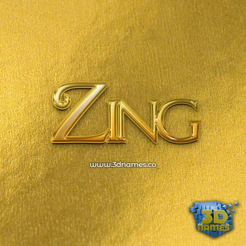 zing in All Gold style - 3D name wallpaper