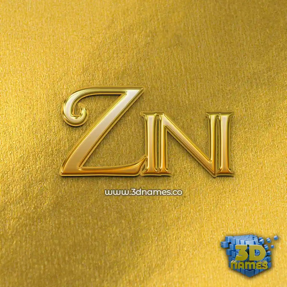 zini in All Gold style - 3D name wallpaper
