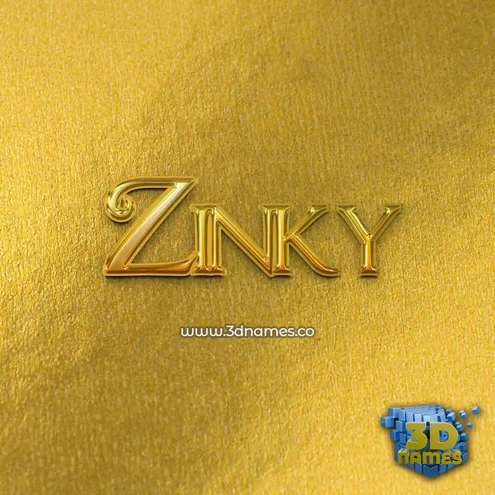 zinky in All Gold style - 3D name wallpaper