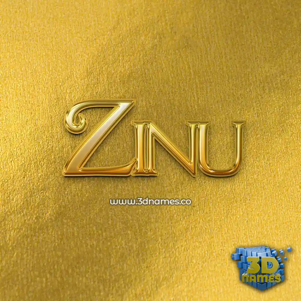 zinu in All Gold style - 3D name wallpaper