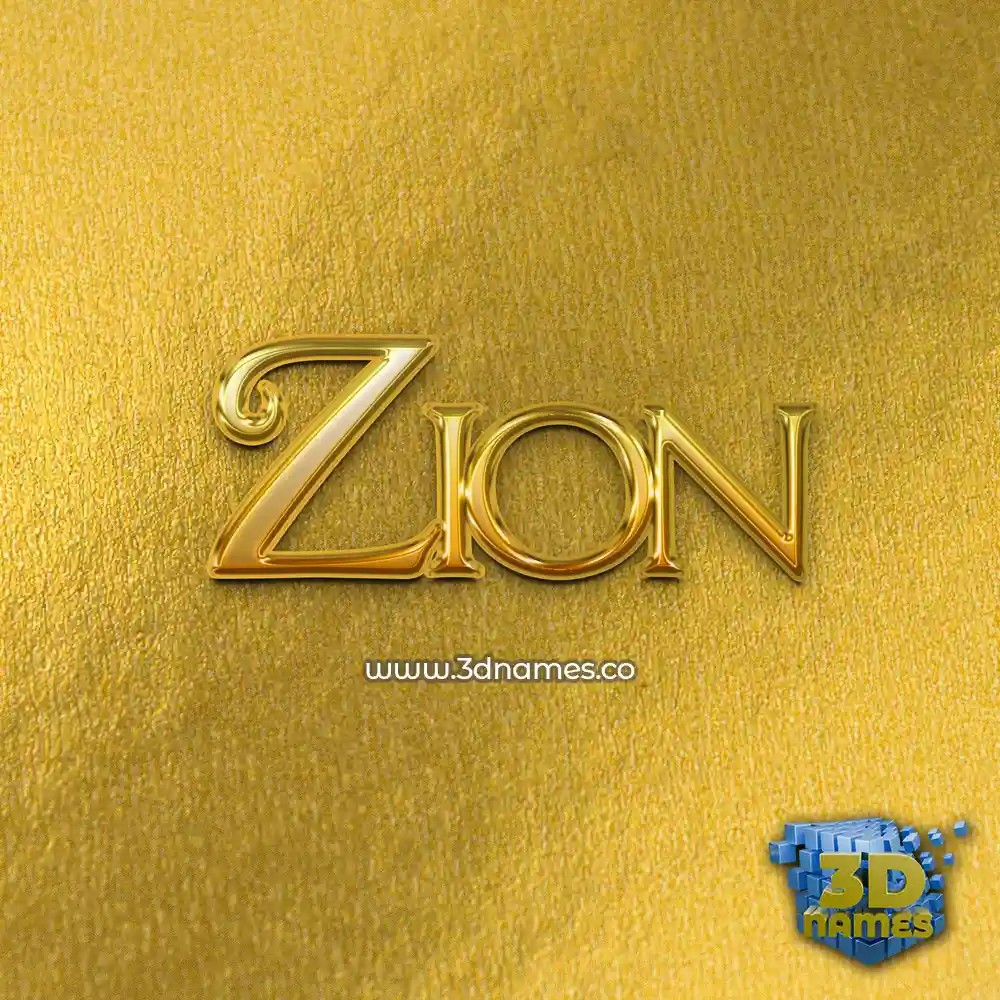 zion in All Gold style - 3D name wallpaper