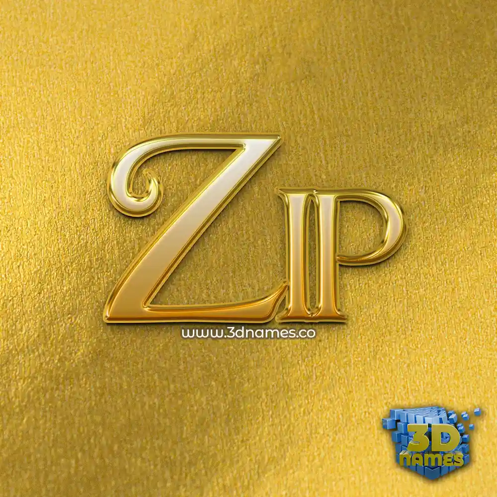 zip in All Gold style - 3D name wallpaper