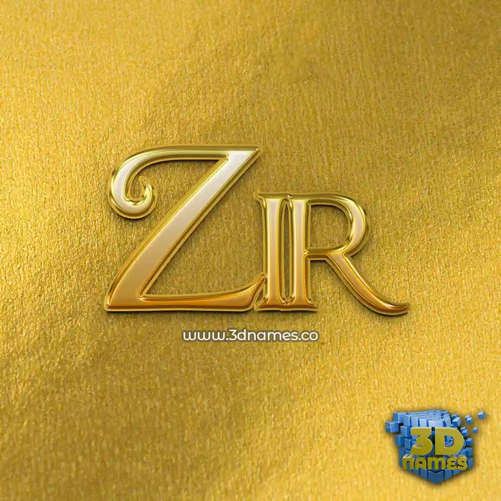 zir in All Gold style - 3D name wallpaper