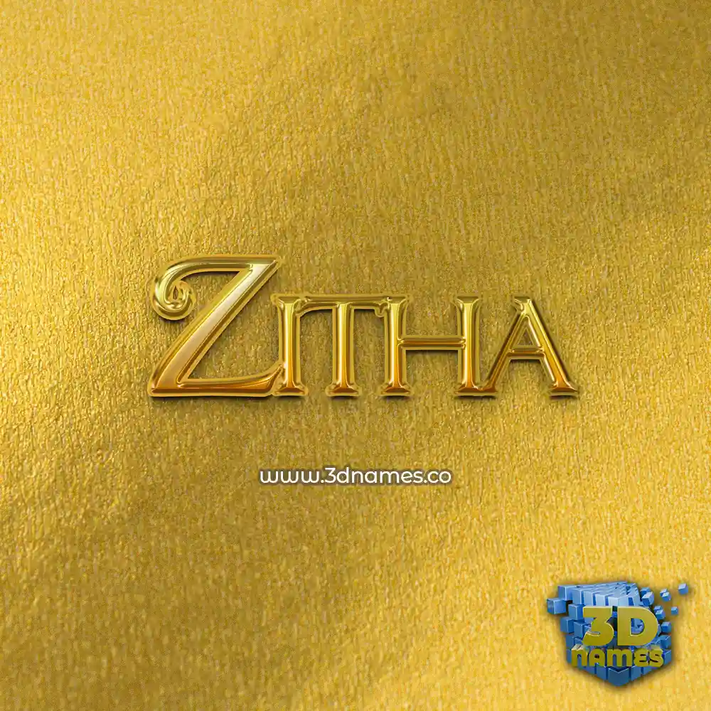 zitha in All Gold style - 3D name wallpaper