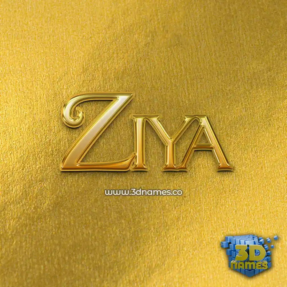 ziya in All Gold style - 3D name wallpaper