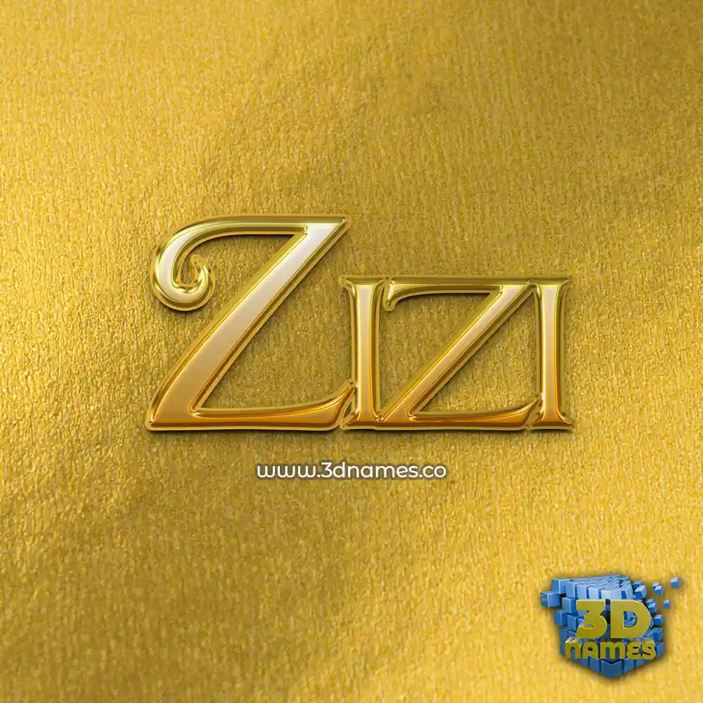 zizi in All Gold style - 3D name wallpaper