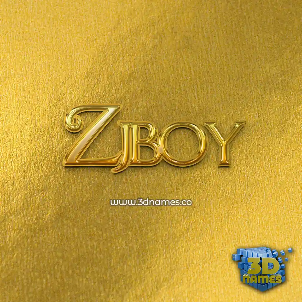 zjboy in All Gold style - 3D name wallpaper