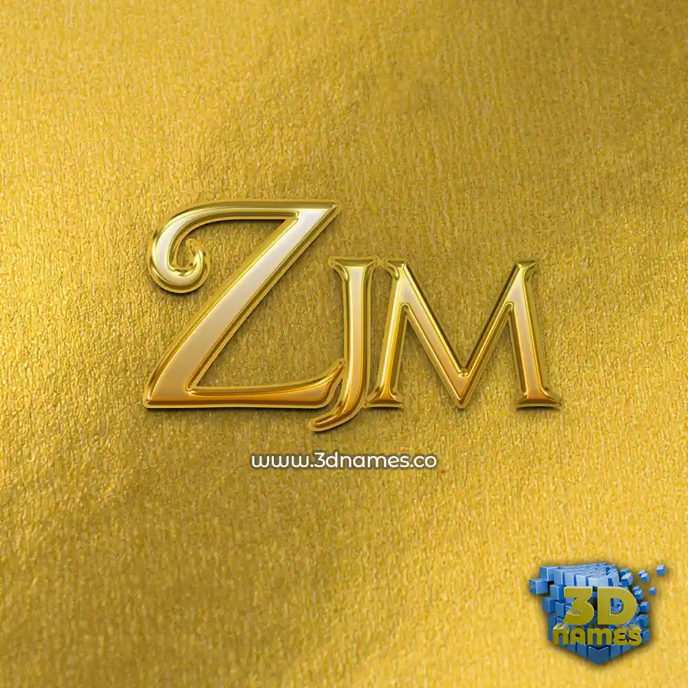 zjm in All Gold style - 3D name wallpaper