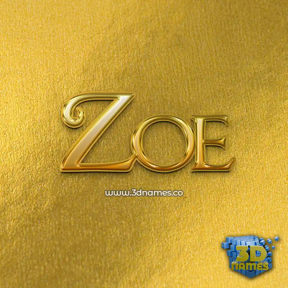 zoe in All Gold style - 3D name wallpaper