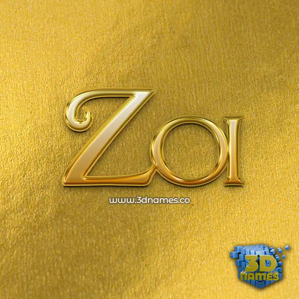 zoi in All Gold style - 3D name wallpaper