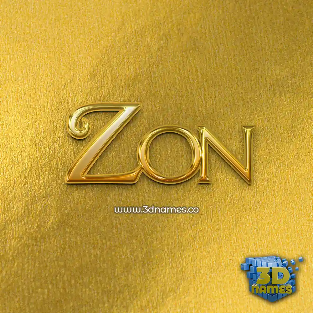 zon in All Gold style - 3D name wallpaper