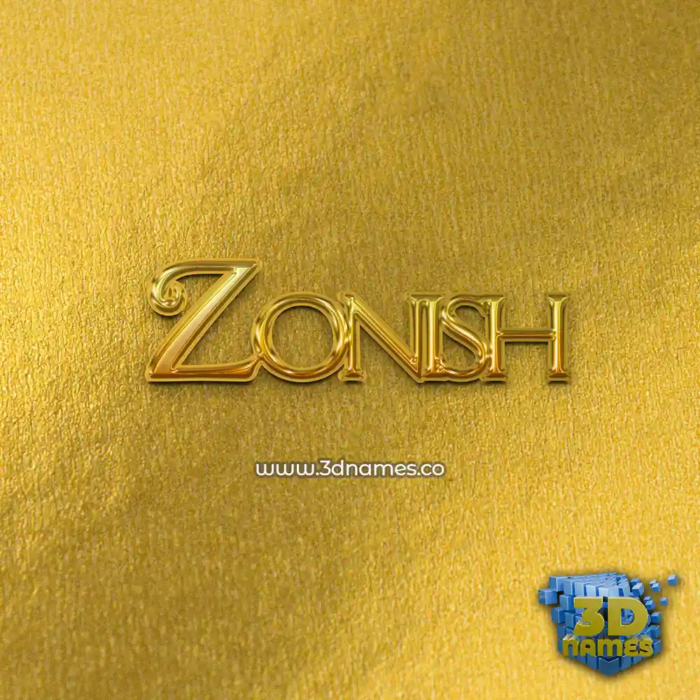 zonish in All Gold style - 3D name wallpaper