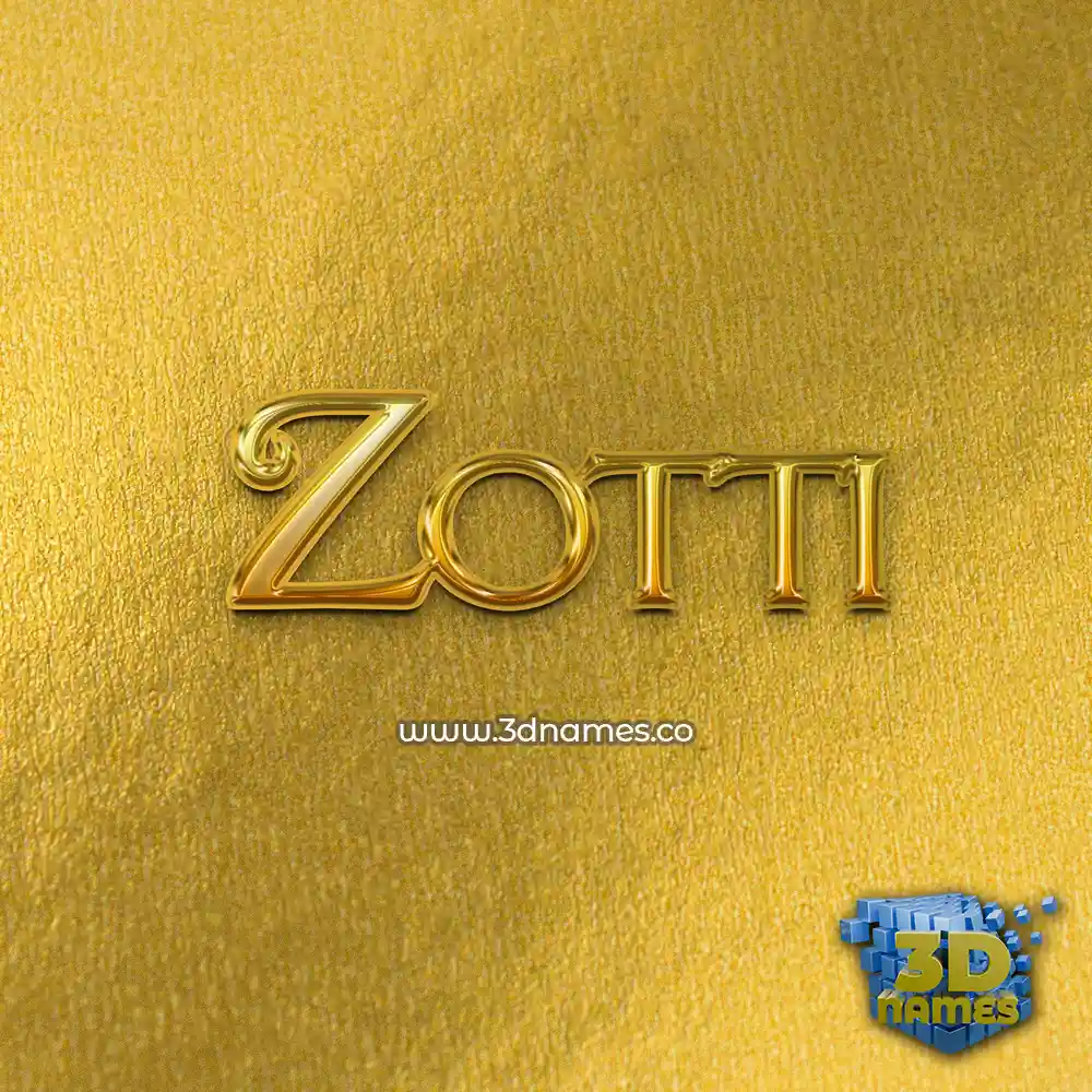 zotti in All Gold style - 3D name wallpaper