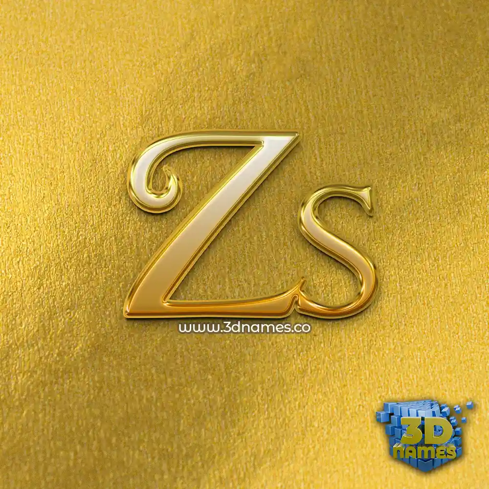 zs in All Gold style - 3D name wallpaper