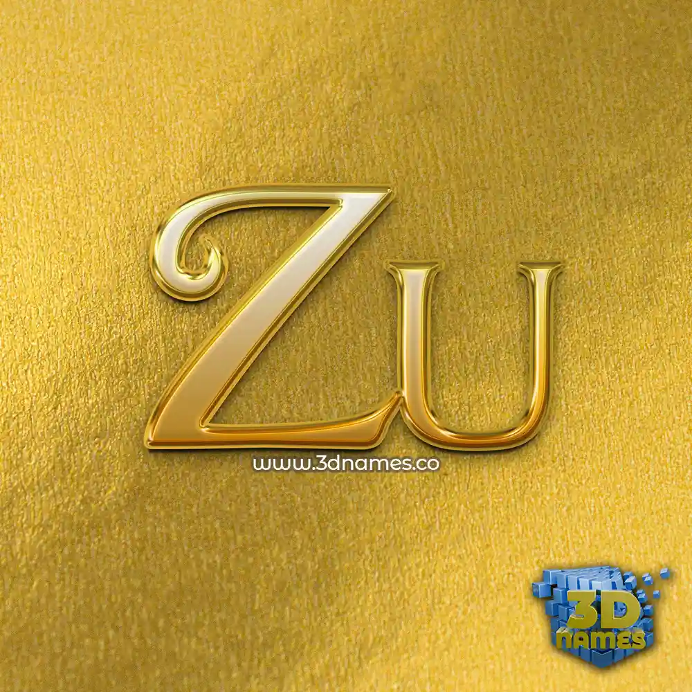 zu in All Gold style - 3D name wallpaper
