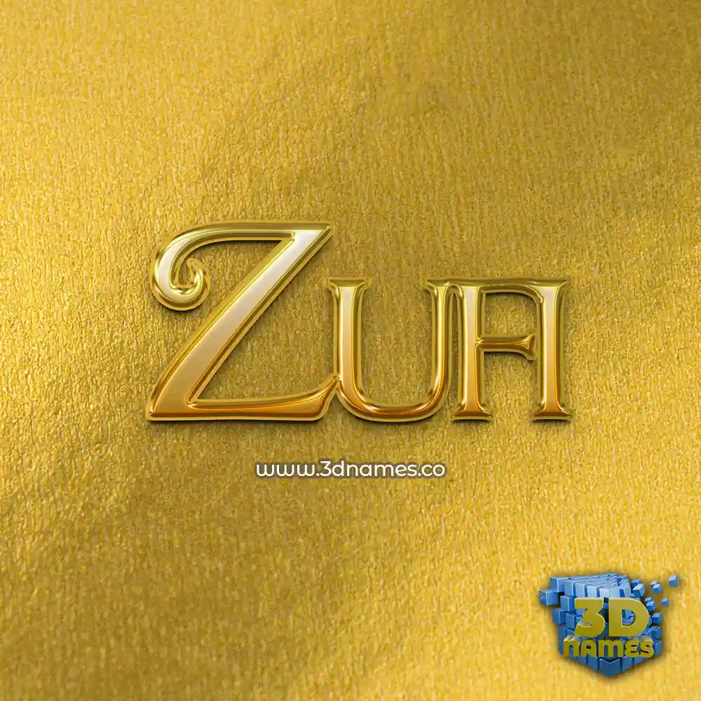 zufi in All Gold style - 3D name wallpaper