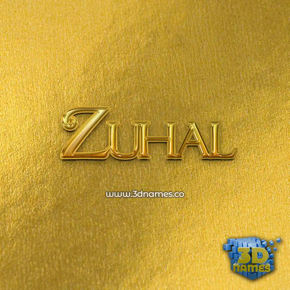 zuhal in All Gold style - 3D name wallpaper