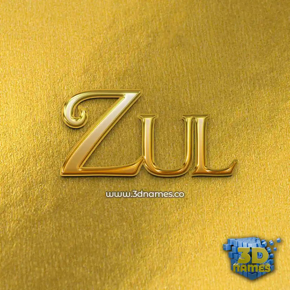 zul in All Gold style - 3D name wallpaper
