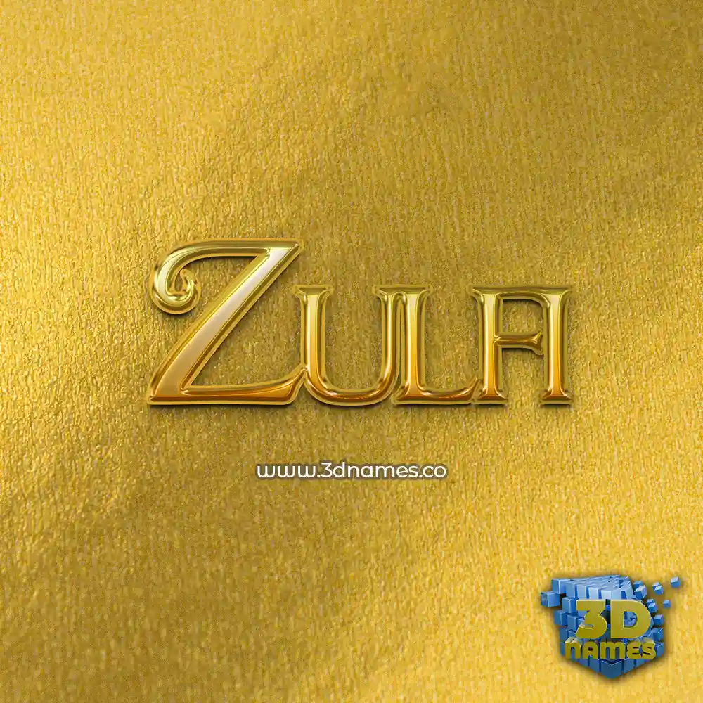 zulfi in All Gold style - 3D name wallpaper