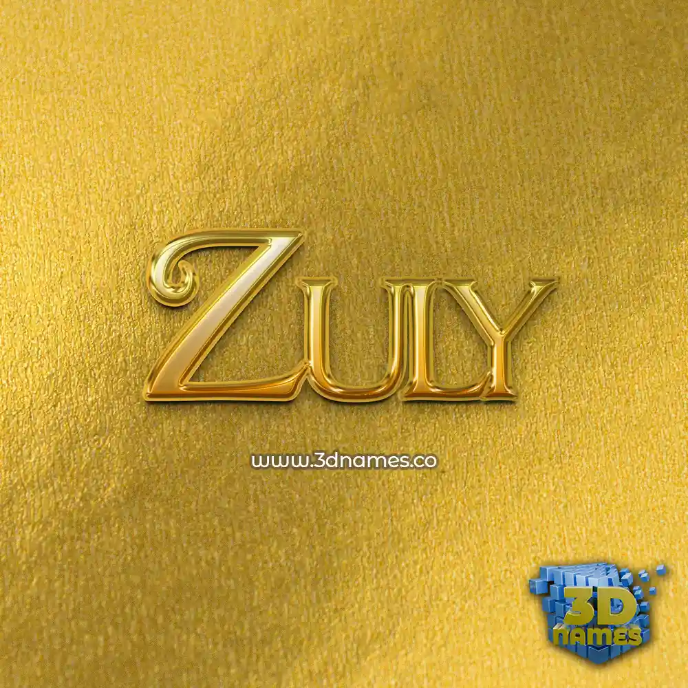 zuly in All Gold style - 3D name wallpaper