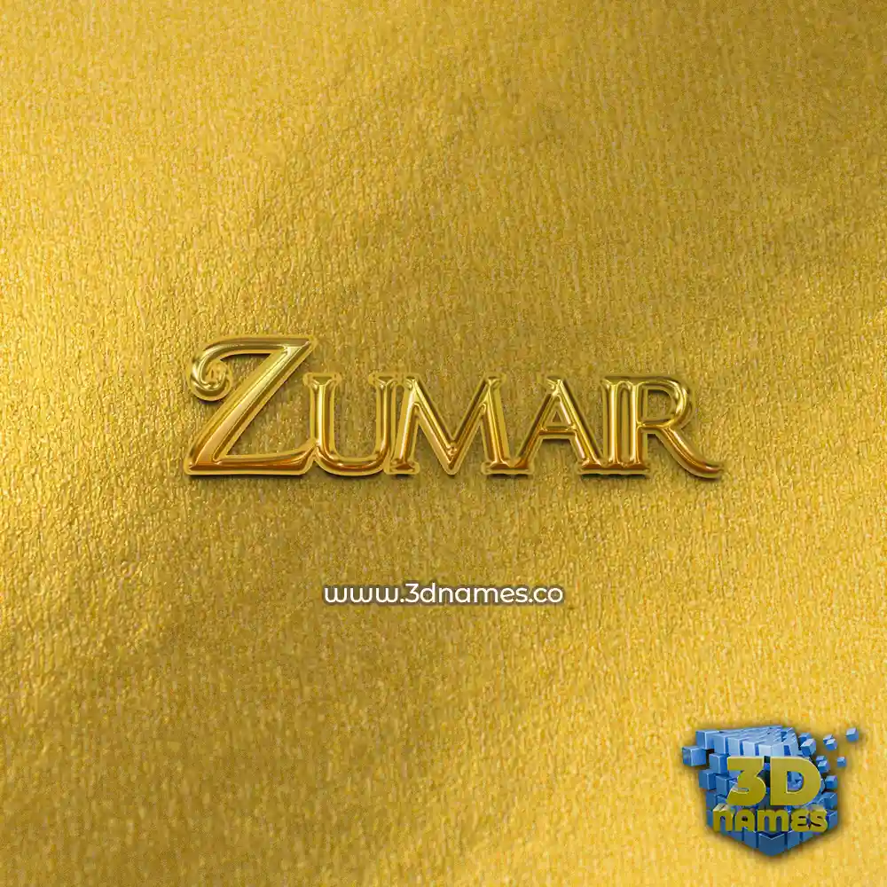 zumair in All Gold style - 3D name wallpaper