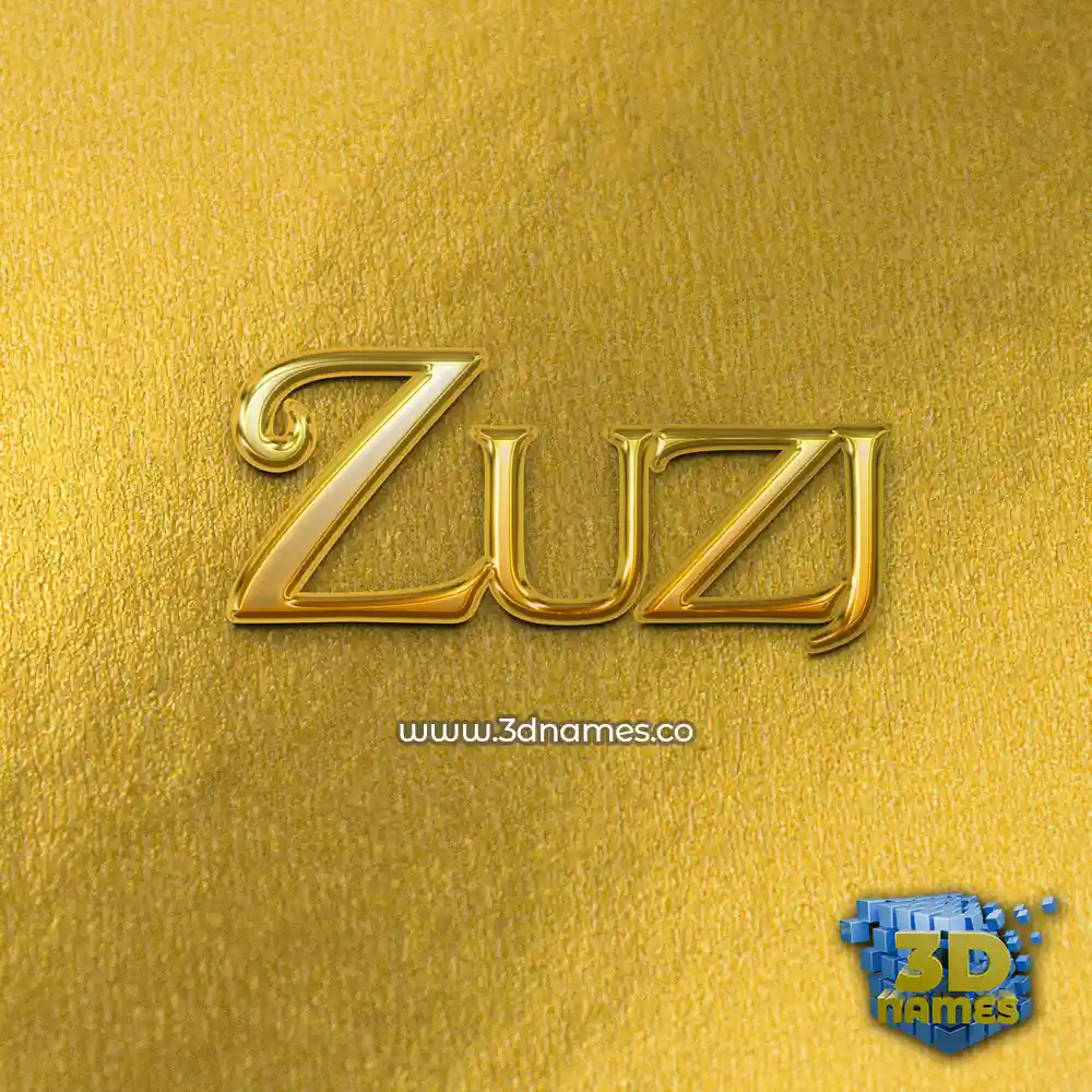 zuzj in All Gold style - 3D name wallpaper