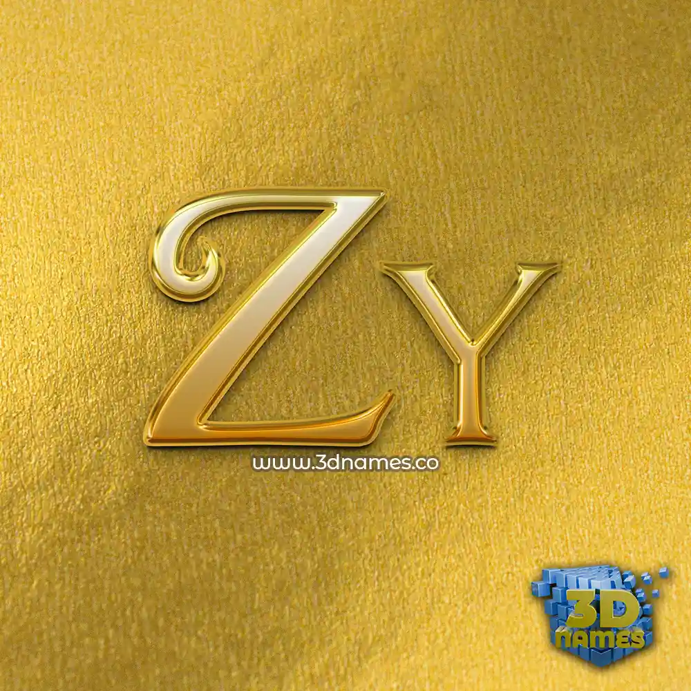 zy in All Gold style - 3D name wallpaper