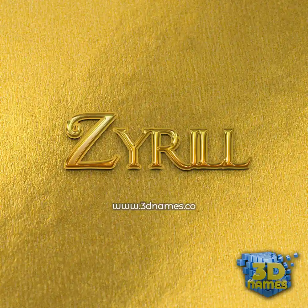 zyrill in All Gold style - 3D name wallpaper