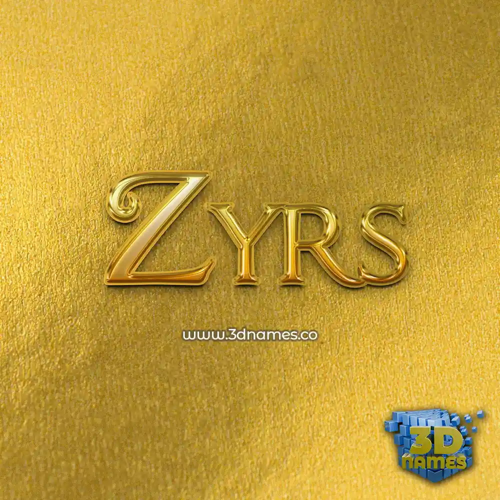 zyrs in All Gold style - 3D name wallpaper