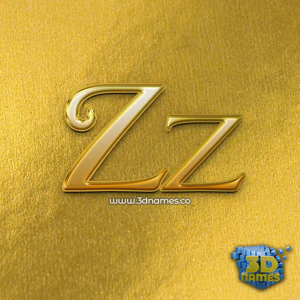 zz in All Gold style - 3D name wallpaper