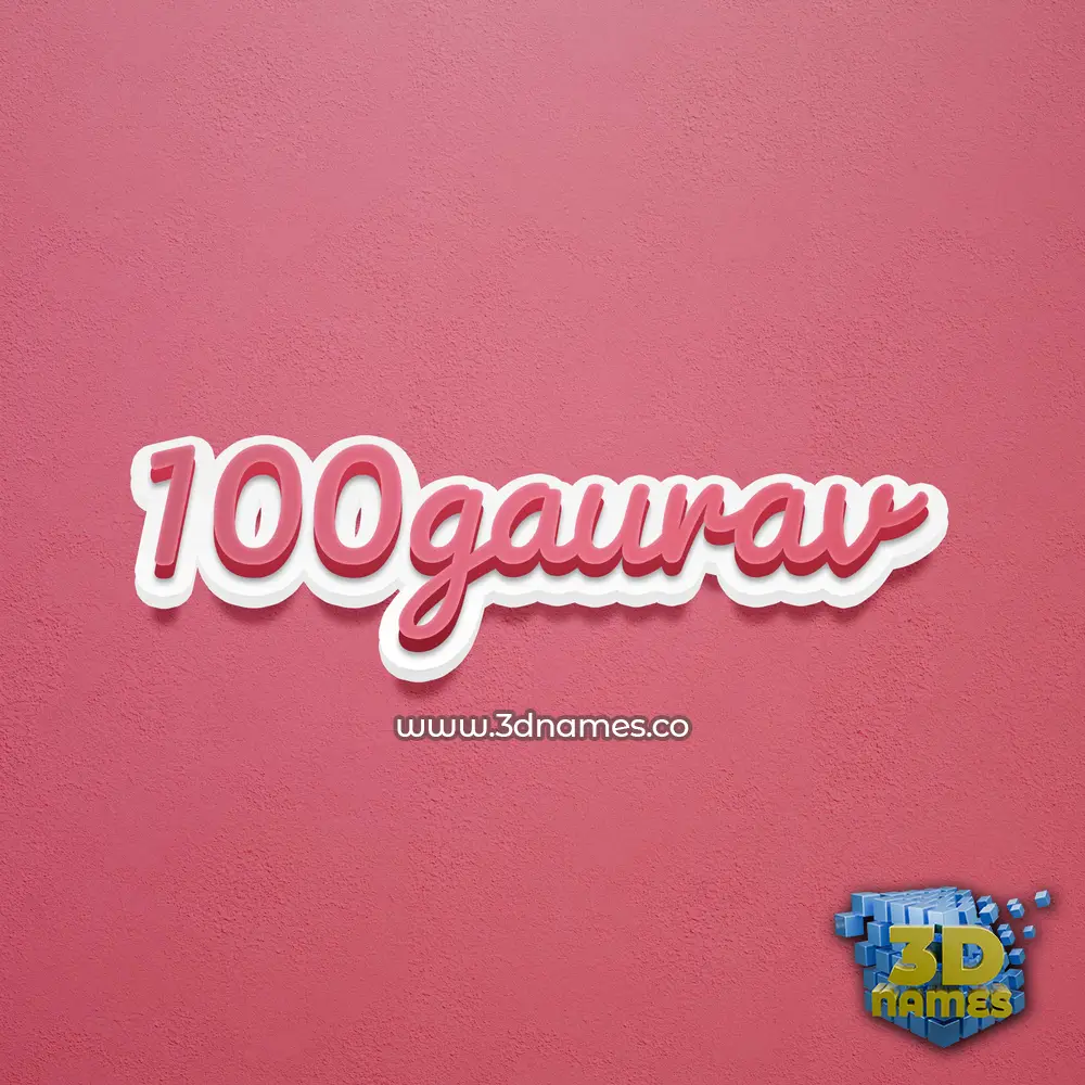 100gaurav in Red Scribble style - 3D name wallpaper