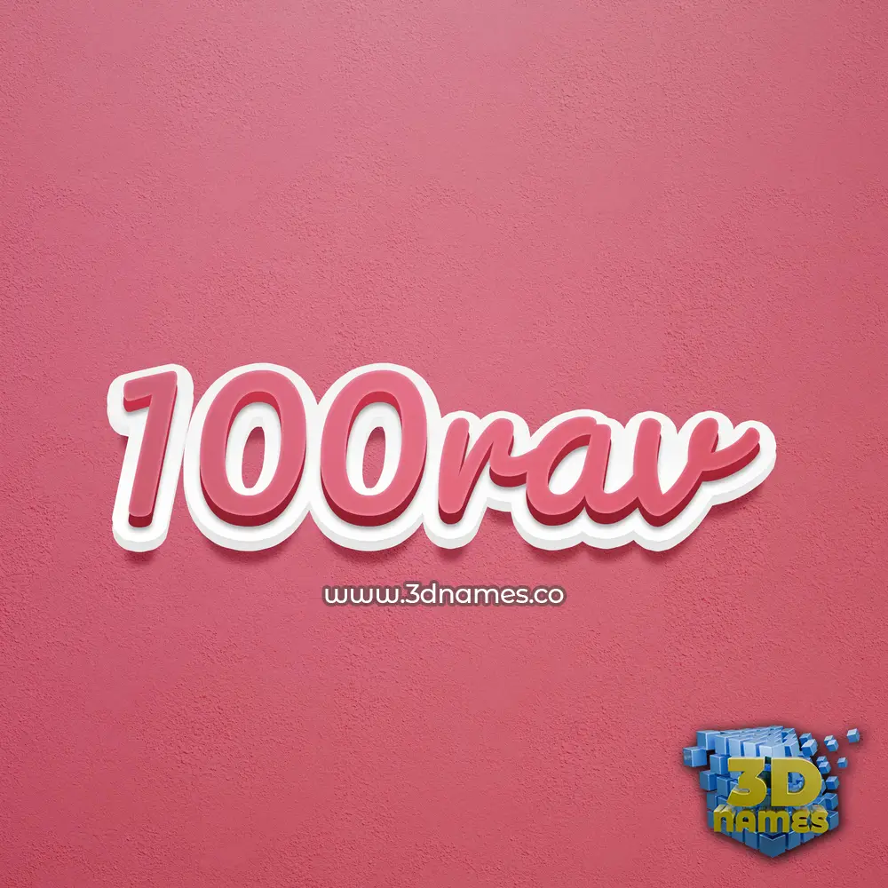 100rav in Red Scribble style - 3D name wallpaper