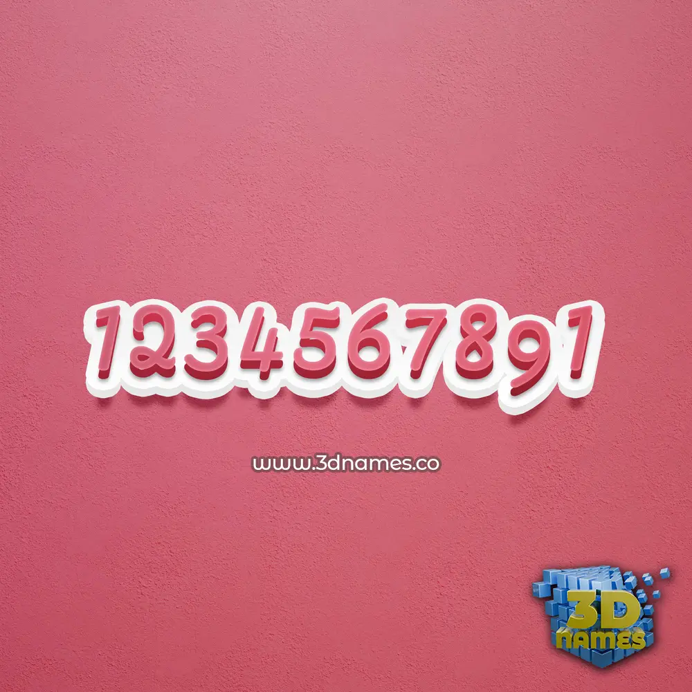 1234567891 in Red Scribble style - 3D name wallpaper