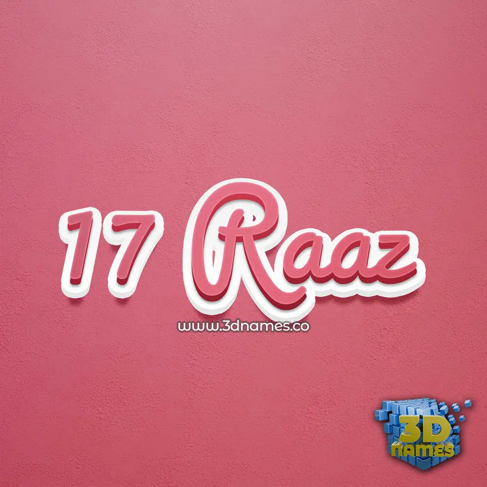 17 raaz in Red Scribble style - 3D name wallpaper