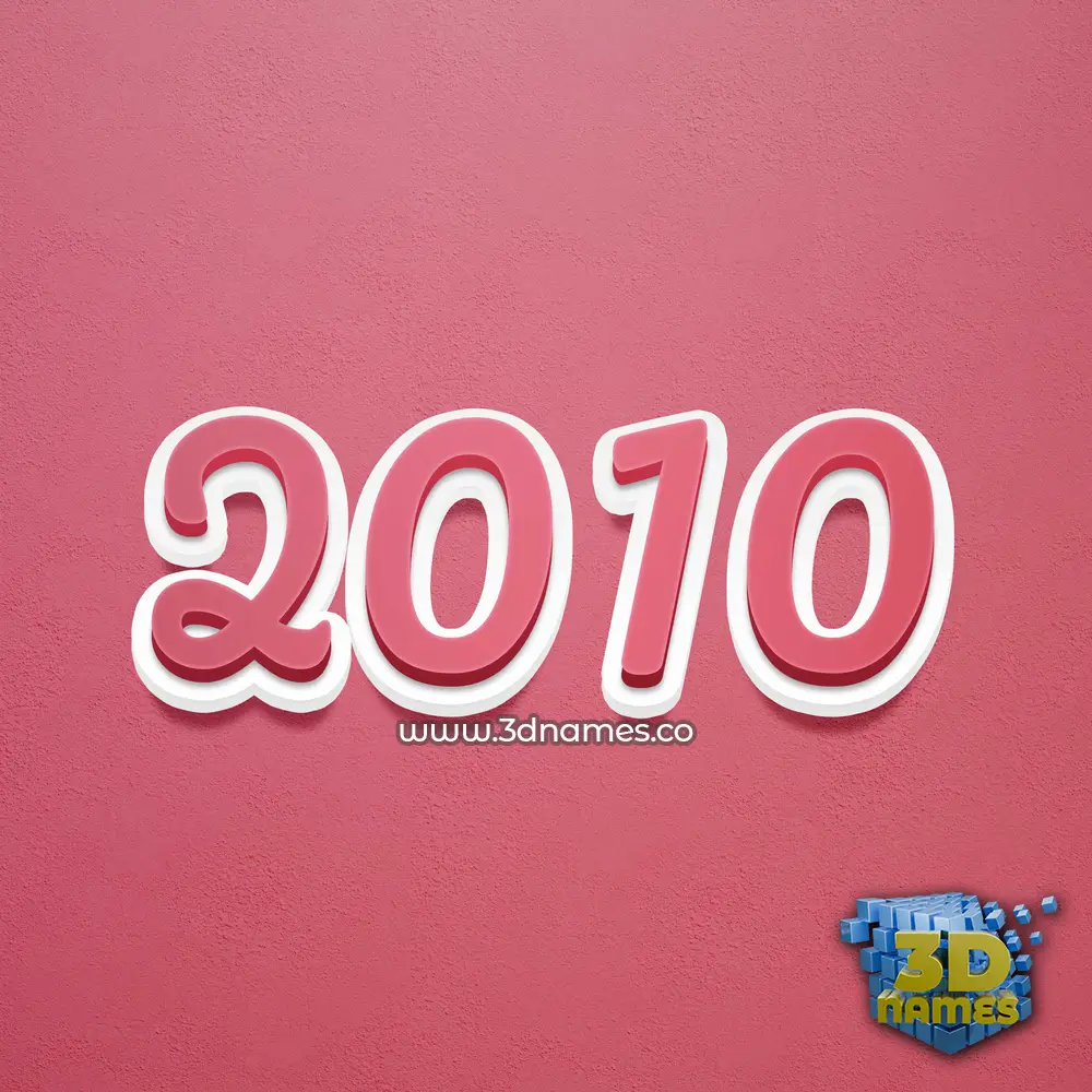 2010 in Red Scribble style - 3D name wallpaper