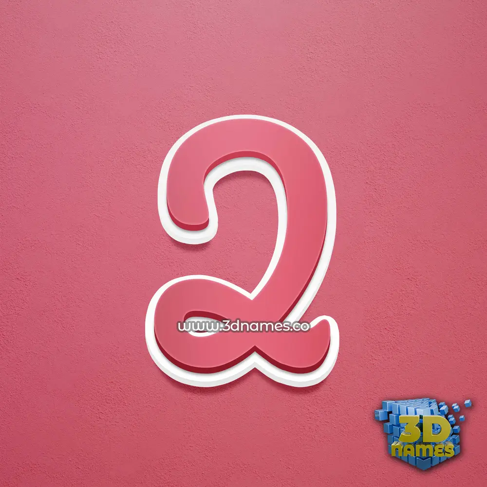 2 in Red Scribble style - 3D name wallpaper