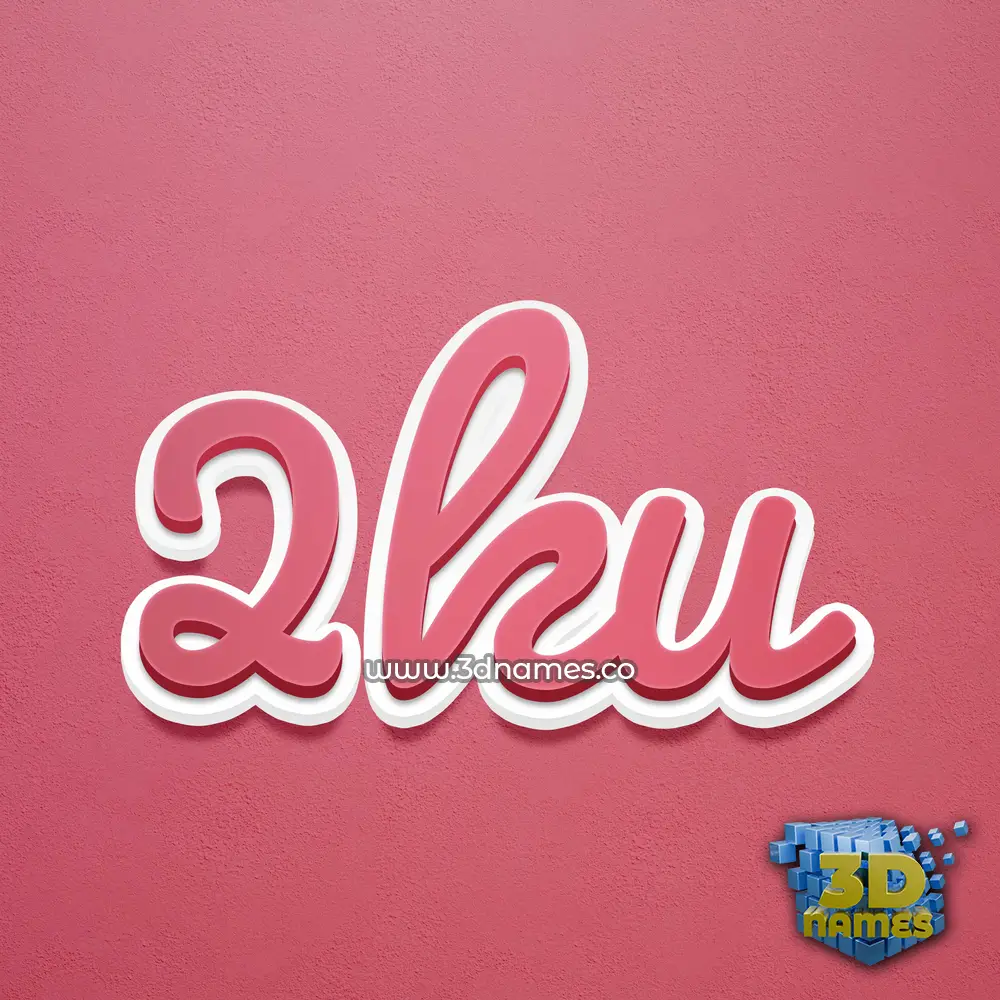 2ku in Red Scribble style - 3D name wallpaper