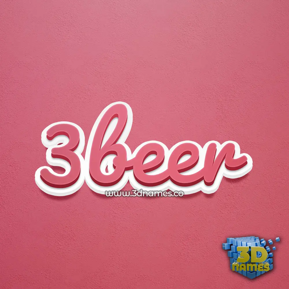3beer in Red Scribble style - 3D name wallpaper