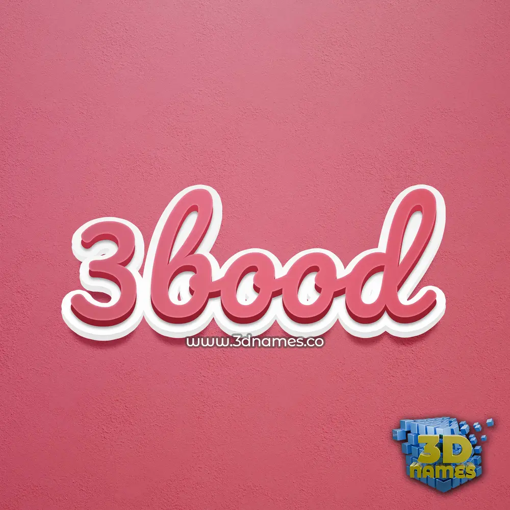 3bood in Red Scribble style - 3D name wallpaper