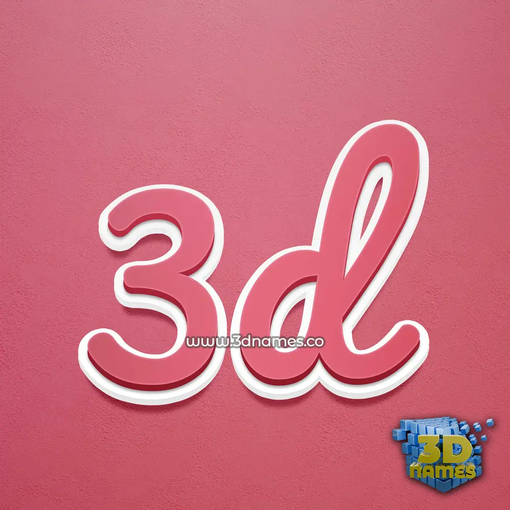 3d in Red Scribble style - 3D name wallpaper