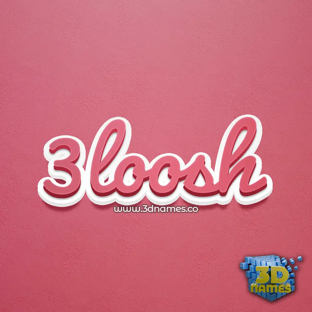 3loosh in Red Scribble style - 3D name wallpaper