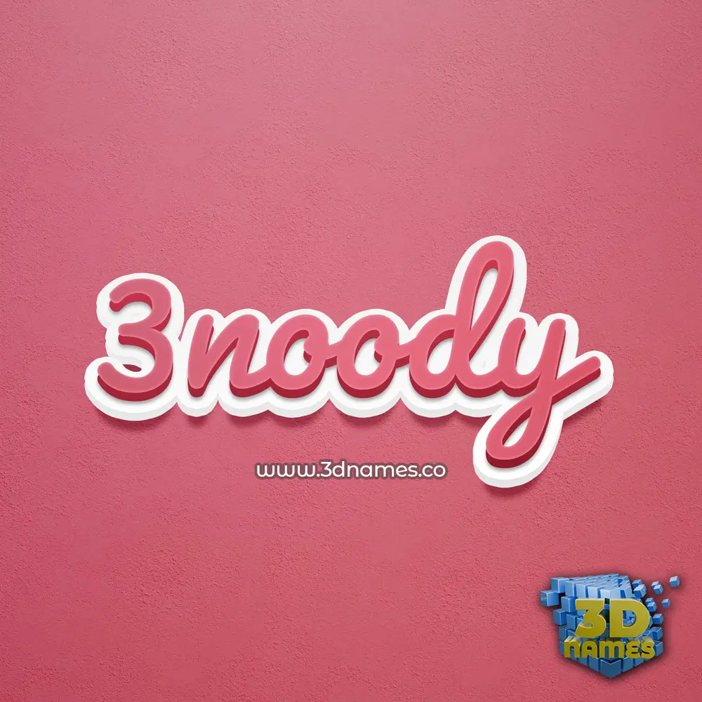 3noody in Red Scribble style - 3D name wallpaper