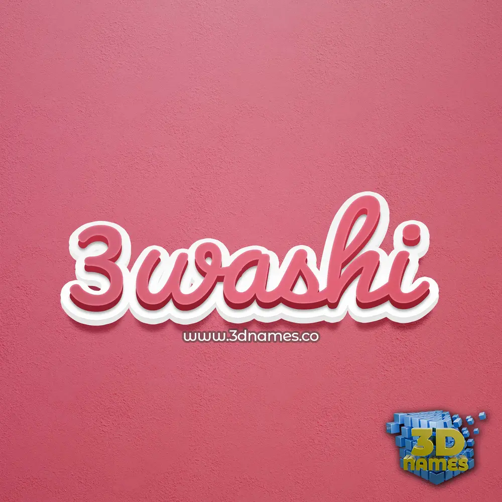 3washi in Red Scribble style - 3D name wallpaper