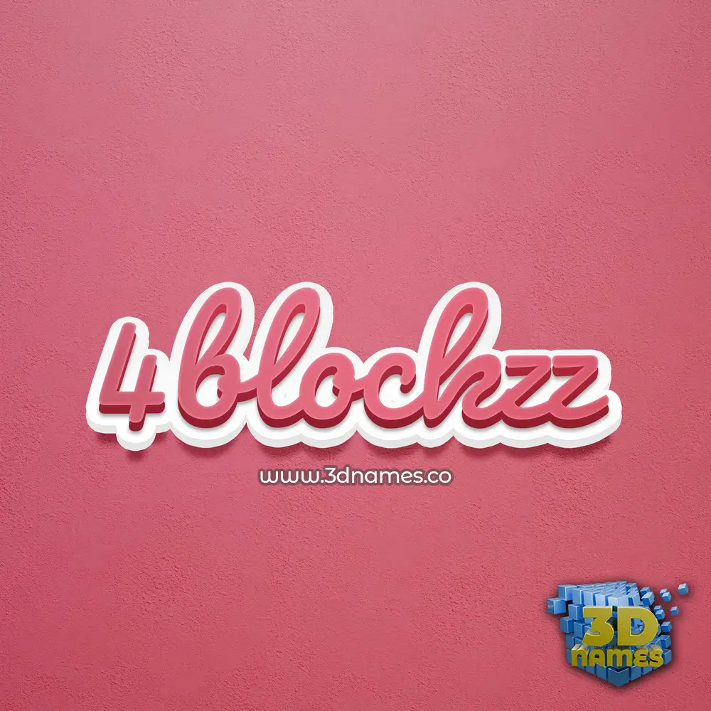 4blockzz in Red Scribble style - 3D name wallpaper