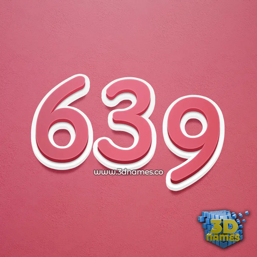 639 in Red Scribble style - 3D name wallpaper
