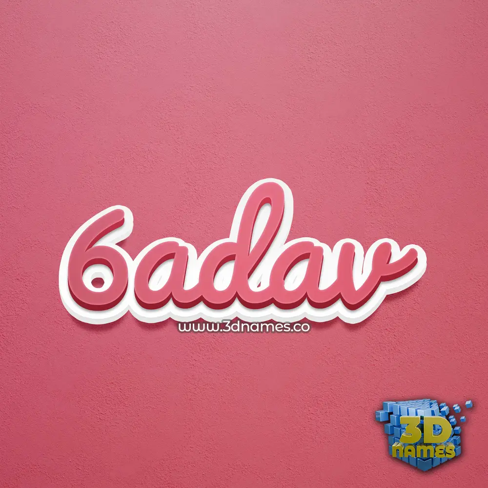 6adav in Red Scribble style - 3D name wallpaper